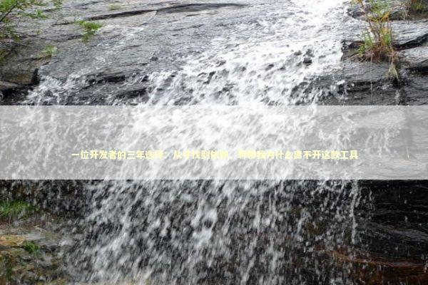 一位开发者的三年选择：从寻找到依赖，聊聊我为什么离不开这款工具 IT技术