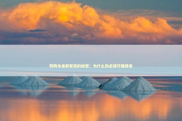 购物车条款背后的秘密：为什么你必须仔细阅读 新闻